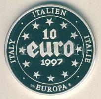 Európa 1997. 10€ Ag "Olaszország - Nemzeti himnusz" T:PP Tanúsítvánnyal!
