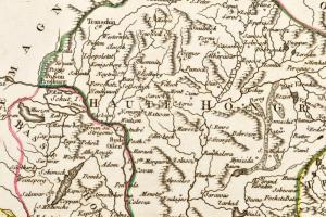 Robert de Vaugondy, Gilles, (1688-1766) . Royaume de Hongrie.Magyarország szinezett réznyomatú térké...