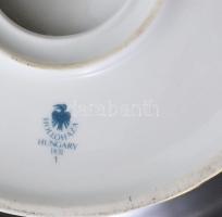 Hollóházi Jurcsák László által tervezett bonbonier és hamuzó, jelzett, kopással, d: 15-17 cm