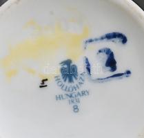 Hollóházi 2 darab Jurcsák László által tervezett mintával díszített porcelán váza, matricás, jelzett...