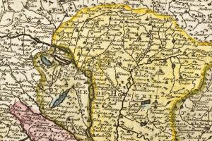 1714 La Hongrie Suivant les nouvelles observations de Messrs ... Magyarország térképe. Színezett réz...