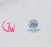 Hollóházi Erika bontás ovális bonbonier, jelzett, hibátlan, h: 15 cm