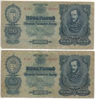 1930. 20P (2x) T:F,VG folt, kis szakadás Adamo P11