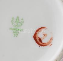 Hollóházi virágmintás váza, matricás, jelzett, hibátlan, m: 25,5 cm