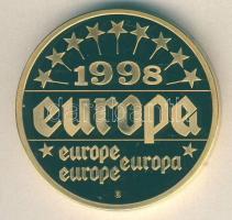 Németország 1998. "Európa-Helmut Kohl" aranyozott bicolor emlékérem T:PP Tanúsítvánnyal!