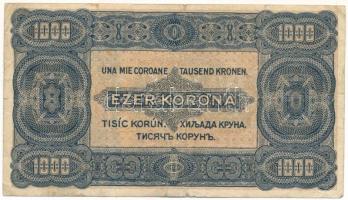1923. 1000K "8 FILLÉR - NYOLC FILLÉR" felülbélyegzéssel, nyomdahely-jelölés nélkül T:F,VG ...