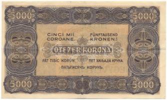 1923. 5000K nyomdahely jelölés nélkül, "40 FILLÉR - NEGYVEN FILLÉR" felülbélyegzéssel, &qu...