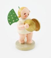 Wendt & Kühn zenélő figura. Kézzel festett fa, jelzett. 5,5 cm