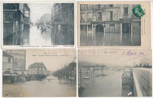 1910-es Párizsi árvíz - 17 db régi francia képeslap vegyes minőségben / 1910 Paris flood - 17 pre-1945 French postcards in mixed quality