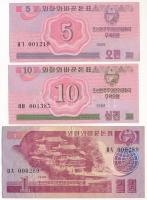 Észak-Korea 1988. 5ch + 10ch + 1W Szocialista látogató (Baráti országok állampolgárai számára) T:AU-F North Korea 1988. 5 Chon + 10 Chon + 1 Won Socialist Visitor C:AU-F