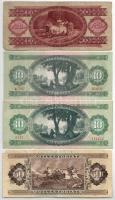 1949. 100Ft + 1962-1975. 10Ft (2xklf) + 1983. 50Ft T:F,VG közte folt, szakadás