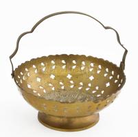 Bronz kínáló, d: 15 cm, m: 14 cm