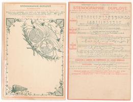 Sténographie Duployé - 5 db régi gyorsírás képeslap / 5 pre-1945 shorthand postcards (stenography)