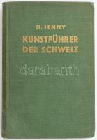 Hans Jenny: Kunstführer der Schweiz. [Bern, én., Büchler, 1 (kétoldalas térkép) t.+III-XII+566 p.+168 (fekete-fehér fotók) t. Német nyelven. Szövegközti ábrákkal. Kiadói egészvászon-kötés, címlaphiánnyal.