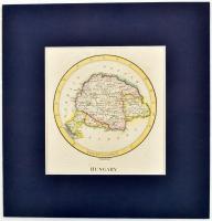 cca 1800 J. Cooke: Hungary - Magyarország és Erdély színezett rézmetszetű térképe. Paszpartuban. 170...