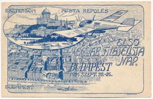 1924 Budapest-Esztergom, Első Magyar Filatelista Nap, Posta repülés / First Hungarian Philatelist Day, Post flight, aircraft s: Lehnert + So. Stpl. (EK)