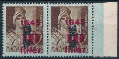 1946 Betűs Tl.2./10f/4f ívszéli pár kettős felülnyomással (50.000)