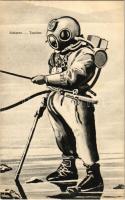 Sottaero / Taucher / Az Osztrák-Magyar Haditengerészet búvárja teljes felszerelésben / Austro-Hungarian Navy, K.u.K. Kriegsmarine diver