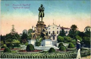 Pola, Pula; Tegetthoff-Monument / WWI Austro-Hungarian Navy, K.u.K. Kriegsmarine, Admiral Tegetthoff monument with mariner. C. Fano 1915/16. 5. (fl)