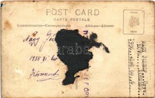 1935 Körmend, magyar katonák csoportképe, Nagy József őrvezető / Hungarian military gorup photo, sol...