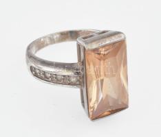 Ezüst(Ag) köves gyűrű, jelzett, méret: 542, bruttó: 7,6 g