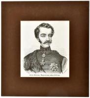 cca 1860 István főherceg, Magyarország nádora fametszetű képe paszpartuban 15x12 cm