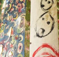 Bada Dada (Bada Tibor, 1963-2006): Cím nélkül. Vegyes technika, kollázs, applikáció (tükrök és egyéb...