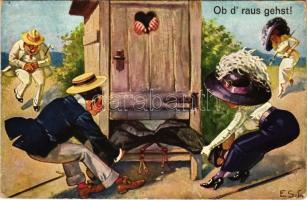 1926 Ob d' raus gehst! / Foglalt pottyantós, humor / Garden toilet humour (fa)