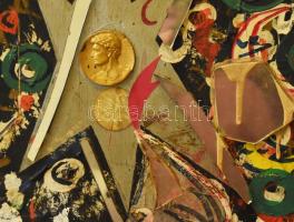 Bada Dada (Bada Tibor, 1963-2006): Tükrös kép (cím nélkül). Vegyes technika, kollázs, applikáció (tü...