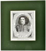 cca 1850 báró Pálffy András országbíró fametszetű képe paszpartuban 15x12 cm