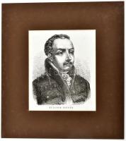 cca 1850 Kultsár István (1760-1828) író, szerkesztő, kiadó és színigazgató fametszetű képe paszpartu...