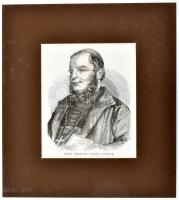 cca 1850 báró Erdélyi Vazul püspök fametszetű képe paszpartuban 15x12 cm