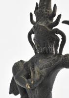 Kambodzsai istenszobor csengő, bronz, m: 16 cm