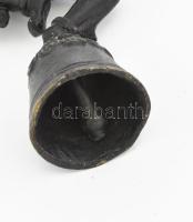 Kambodzsai istenszobor csengő, bronz, m: 16 cm