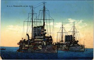 K.u.K. Kriegsmarine, K.u.k. Panzerschiffe auf der Adria / Austro-Hungarian Navy armored ships, destroyers. G. Costalunga 1914/15. M. Schulz (EK)