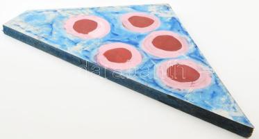 Bada Dada (Bada Tibor, 1963-2006): Öt rózsaszín-vörös kör (cím nélkül). Olaj, fa. Jelzés nélkül. Kis...