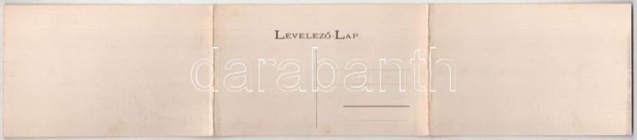 Tusnád-fürdő, Baile Tusnad; 3-részes kinyitható panorámalap / 3-tiled folding panoramacard