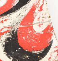 Bada Dada (Bada Tibor, 1963-2006): Vörös és fekete (cím nélkül). Olaj, applikáció (tükör darabok), f...