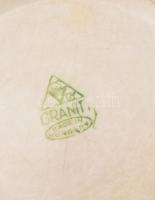 Gránit gyógyszertári edény. Vaselinum acidi borici. Jelzéssel, repedezett mázzal, m: 21 cm