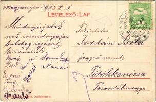 1913 Magyarigen, Ighiu; Fő tér. Schäser Ferenc kiadása / main square