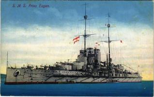 SMS Prinz Eugen az Osztrák-Magyar Haditengerészet Tegetthoff-osztályú csatahajója / K.u.K. Kriegsmarine / WWI Austro-Hungarian Navy SMS Prinz Eugen dreadnought battleship. C. Fano 1914/15. 55. G. M. Padovan (fl)