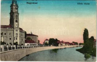 1914 Nagyvárad, Oradea; Körös részlet, templom / Cris riverside, church