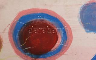 Bada Dada (Bada Tibor, 1963-2006): Rózsaszín kép (cím nélkül). Olaj, falemez. Jelzés nélkül. Felület...