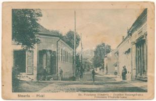 1922 Piski, Simeria; Str. Principesa Elisabeta / Erzsébet hercegnő utca, üzletek. Maticsek Anna műterméből, Zeidner Gusztáv kiadása / Prinzessin Elisabeth-Gasse / street view, shops (EB)