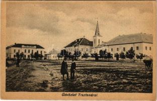 Árvanádasd, Trsztena, Trstená (Tátra); Fő tér, templom, Városi szálloda. Doránszky Vendel kiadása / main square, church, hotel