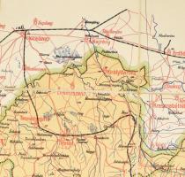 cca 1900-1910 A nagyváradi latin szertartású egyházmegye térképe, 1:200.000, Nagyvárad, Sonnenfeld A...