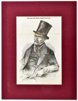 cca 1860 Szergievits Mencsikoff herczeg. fametszet paszpartuban 15x21 cm