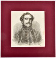 cca 1860 Széchenyi István fametszet paszpartuban 15x17 cm
