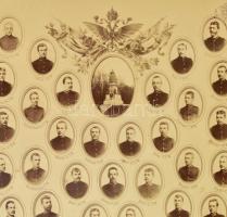 1892-1893 Theresiaum/Bécsújhelyi Katonai Akadémia végzőseinek (1892-1893) tablófotója, fotó kartonon...