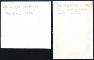 1946 Horthy Miklósné jószáshelyi Purgly Magdolna (1881-1959) és Horthy Istvánné Edelsheim-Gyulai Ilo...